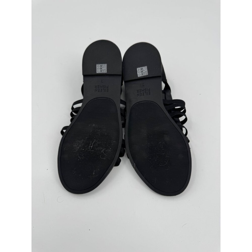 Eileen Fisher Rato Black Strappy Open Toe Flat Sandals Size 7 - Picture 5 of 7